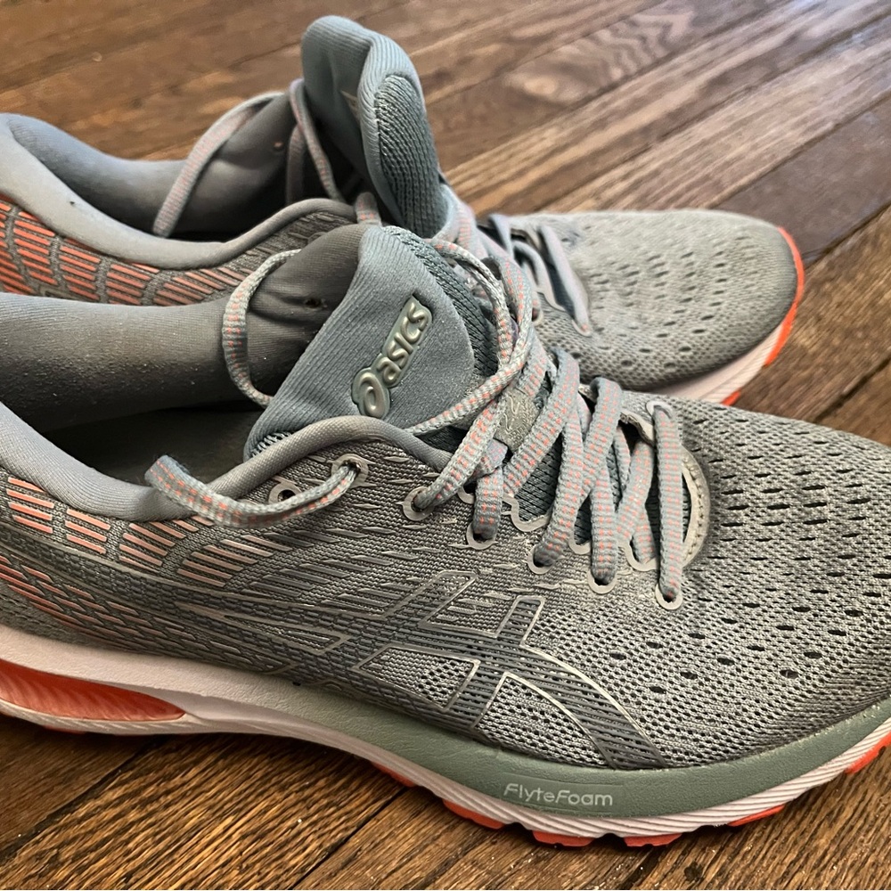 ASICS Women's Blue and Coral Athletic Shoes